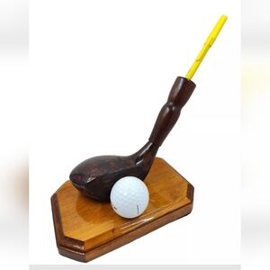 Vtg GE General Electric Schavolite Textolite Golf Club Pen Holder Office plaque